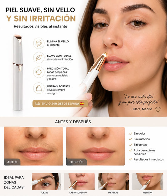 Depiladora facial de precisión indolora RECARGABLE